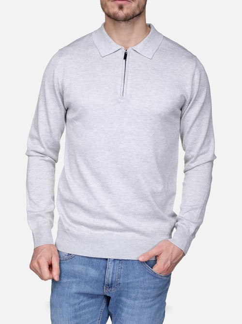 Pull col polo à zip - Frilivin - Kiabi