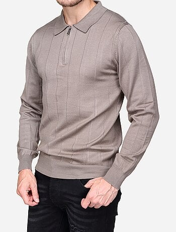 Pull col polo à zip - Frilivin