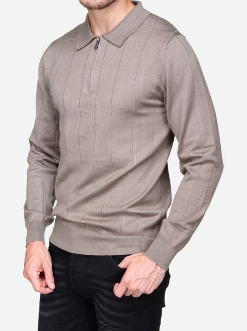 Pull col polo à zip - Frilivin - Kiabi