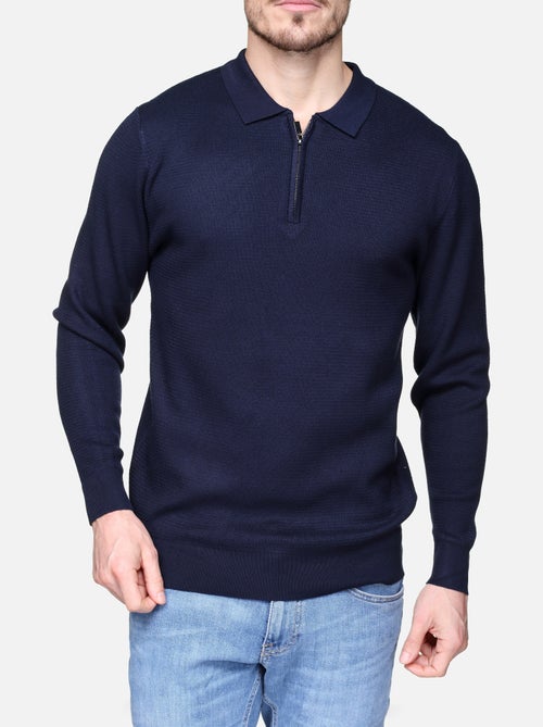 Pull col polo à zip - Kiabi Pull col polo à zip - Kiabi
