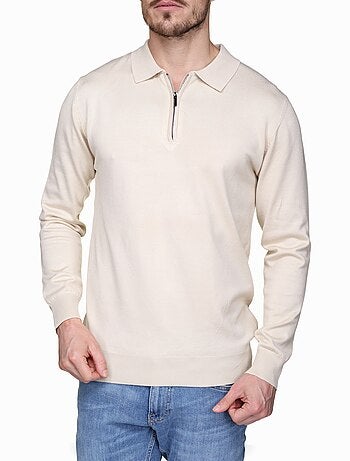 Pull col polo à zip