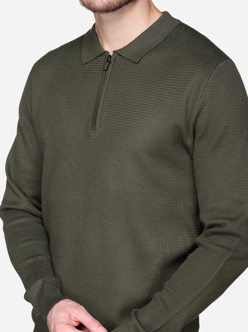 Pull col polo à zip - Kiabi Pull col polo à zip - Kiabi