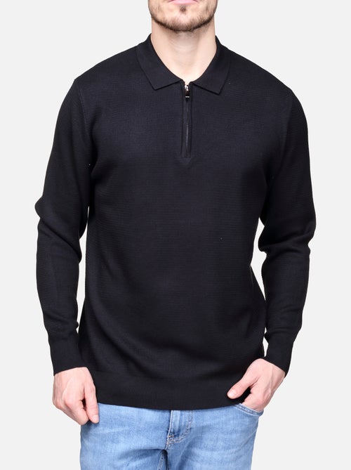 Pull col polo à zip - Kiabi