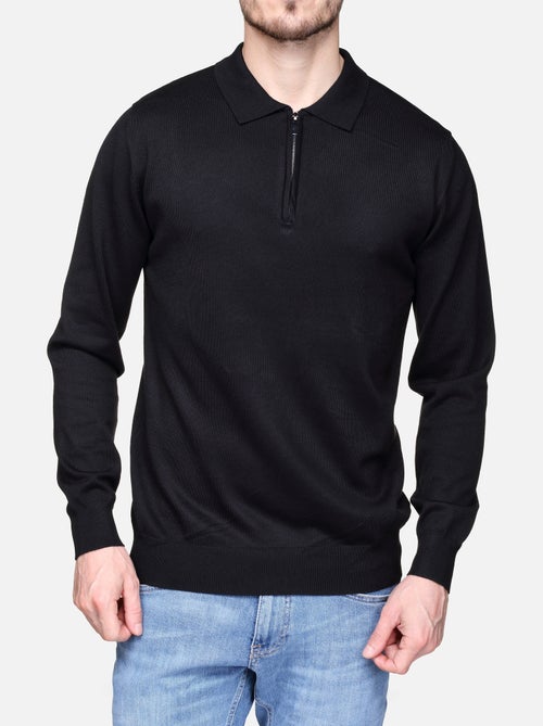 Pull col polo à zip - Kiabi