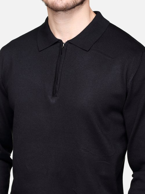 Pull col polo à zip - Kiabi