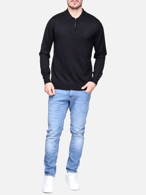 Pull col polo à zip - Kiabi