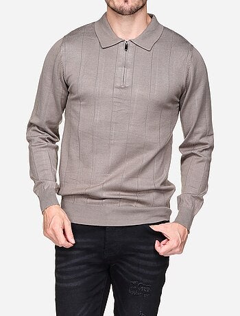 Pull col polo à zip