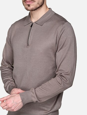 Pull col polo à zip