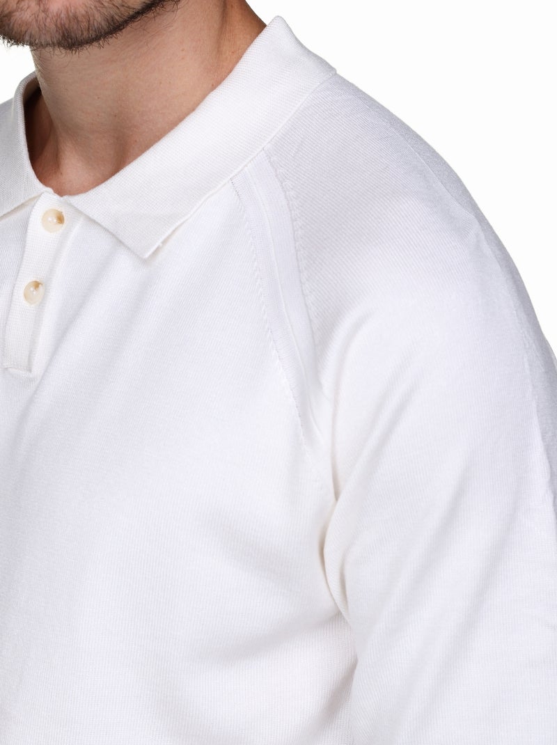 Pull col polo Blanc - Kiabi