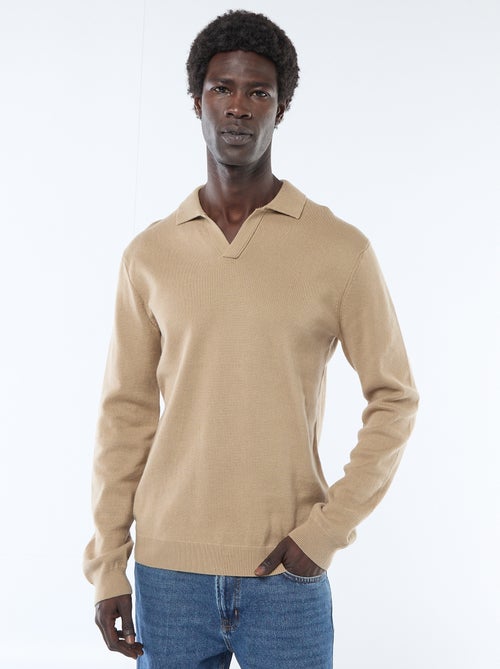 Pull col polo en maille - Kiabi