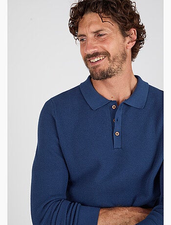 Pull col polo en maille fantaisie - Damart