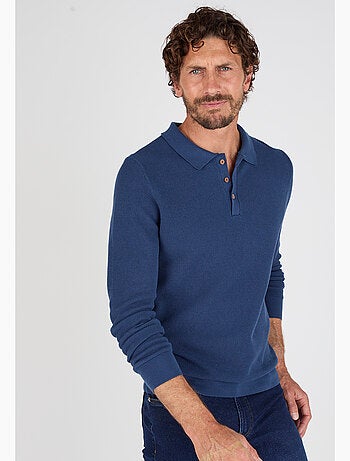 Pull col polo en maille fantaisie - Damart