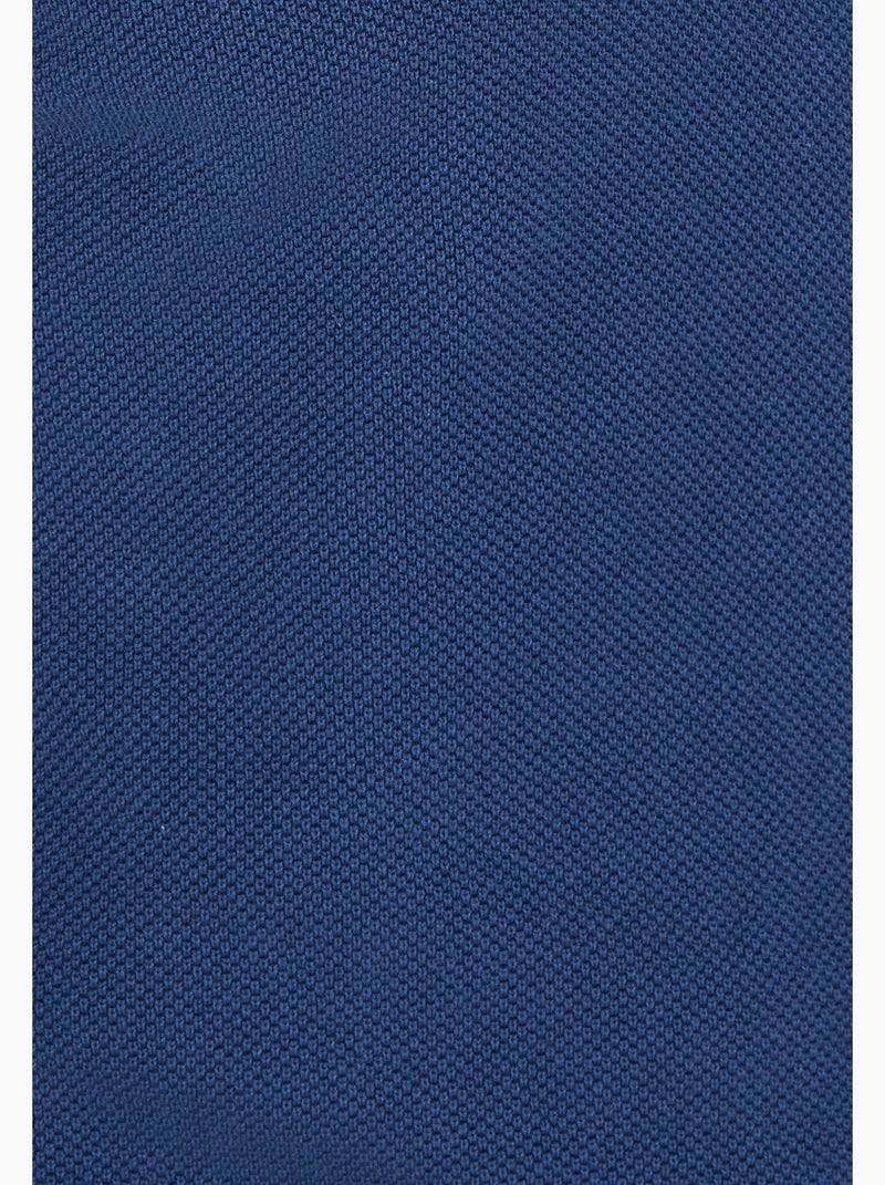 Pull col polo en maille fantaisie - Damart Bleu marine - Kiabi