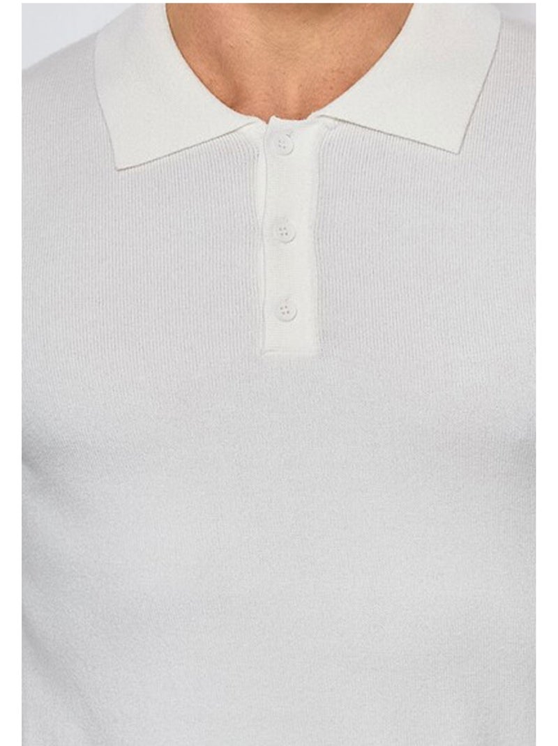 Pull col polo Kebello Blanc - Kiabi