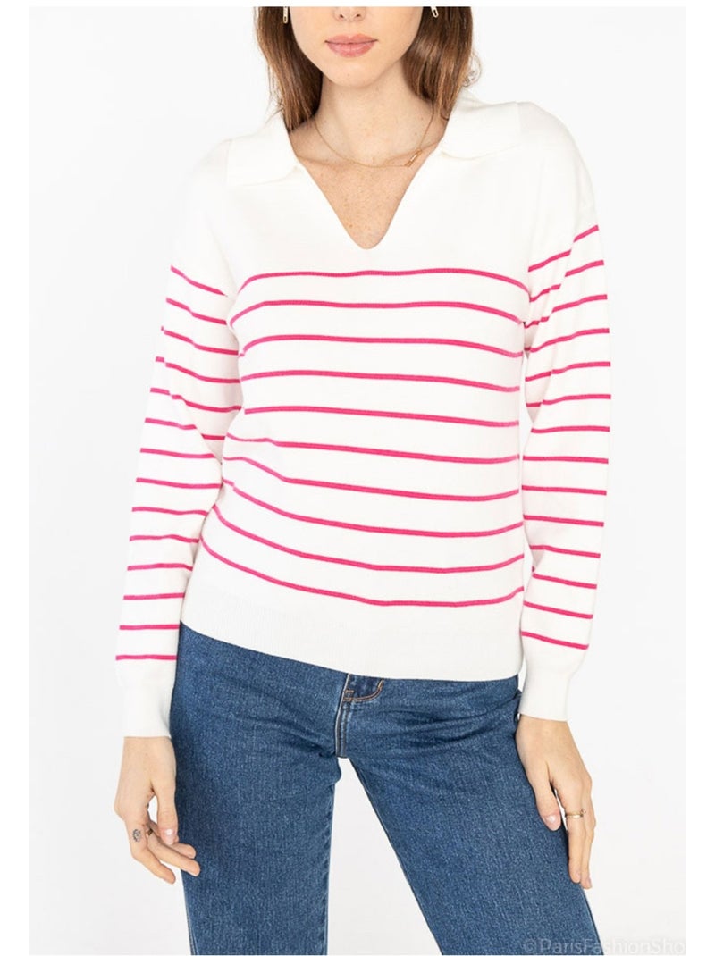 Pull col Polo Kebello Blanc - Kiabi