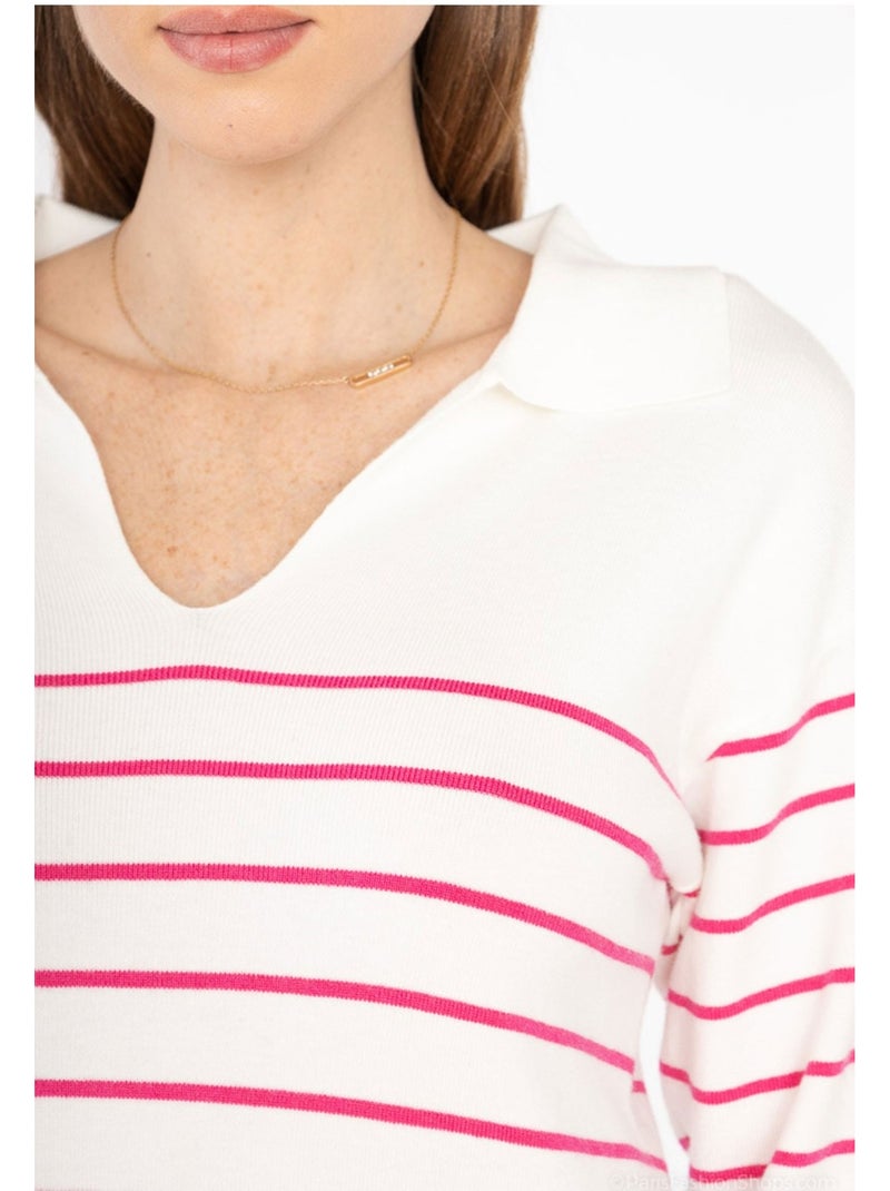 Pull col Polo Kebello Blanc - Kiabi