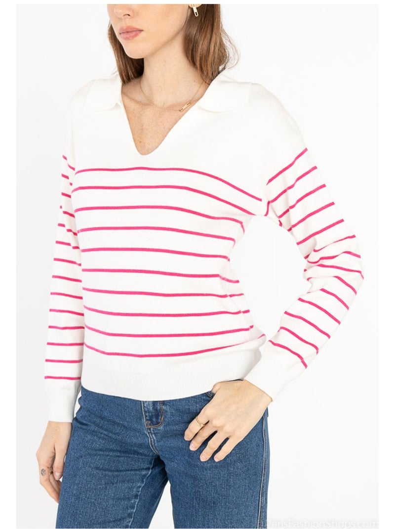 Pull col Polo Kebello Blanc - Kiabi