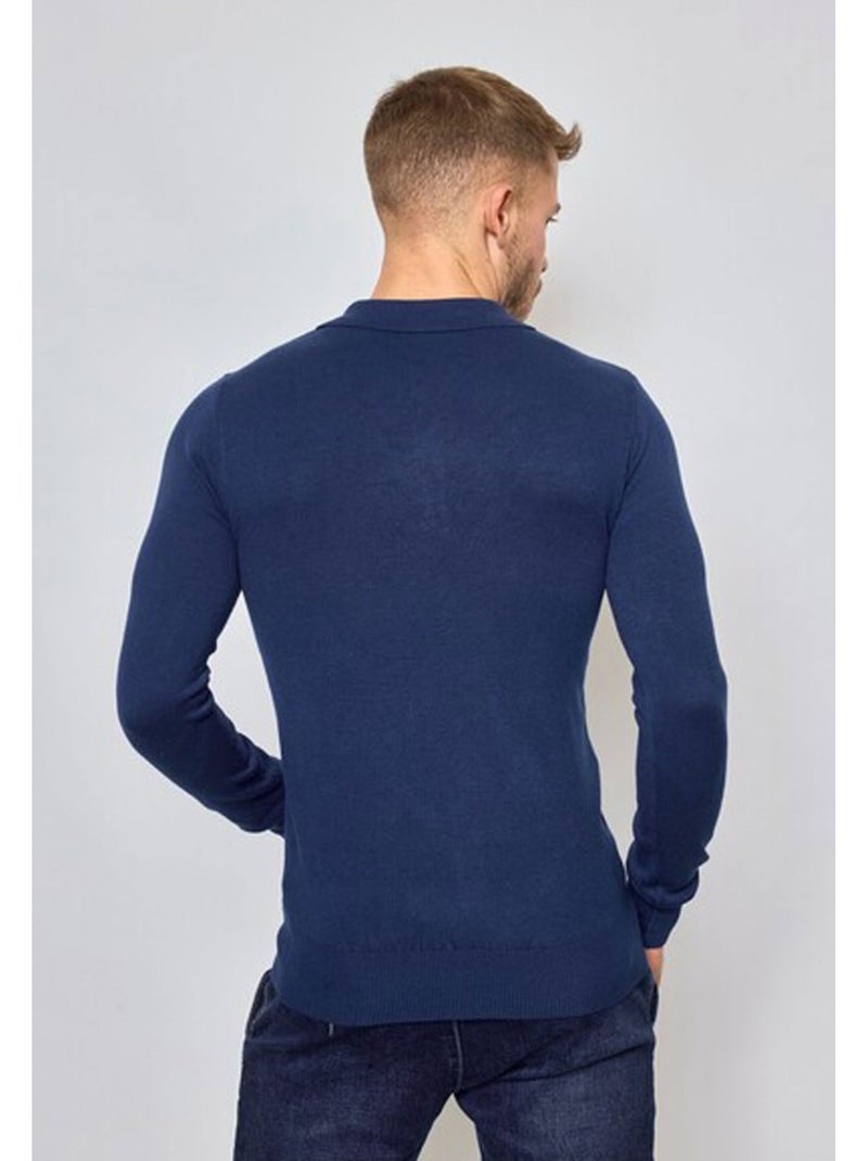 Pull col polo Kebello Bleu - Kiabi