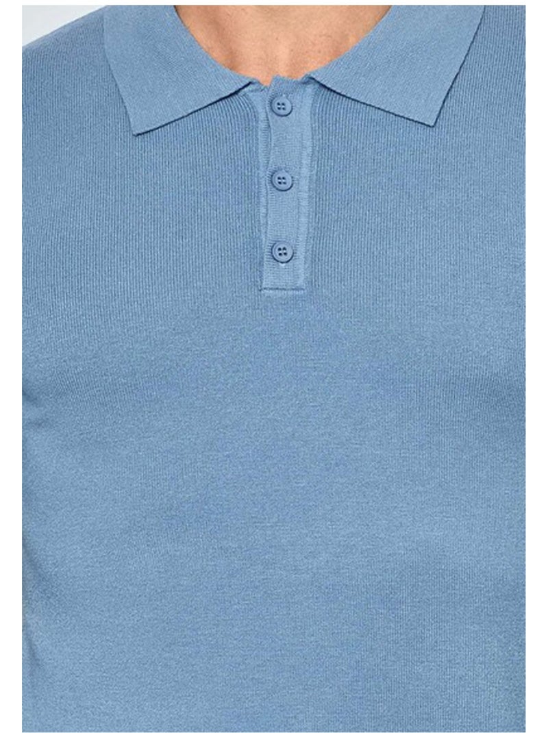 Pull col polo Kebello Bleu ciel - Kiabi