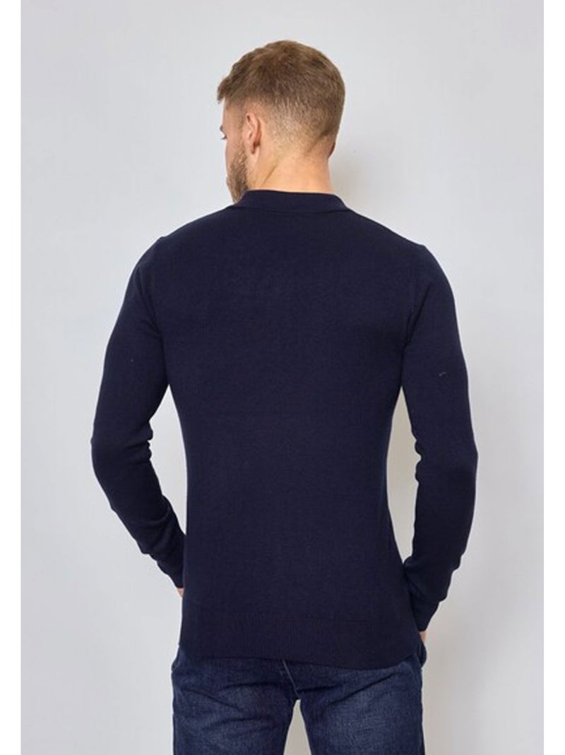 Pull col polo Kebello Bleu marine - Kiabi