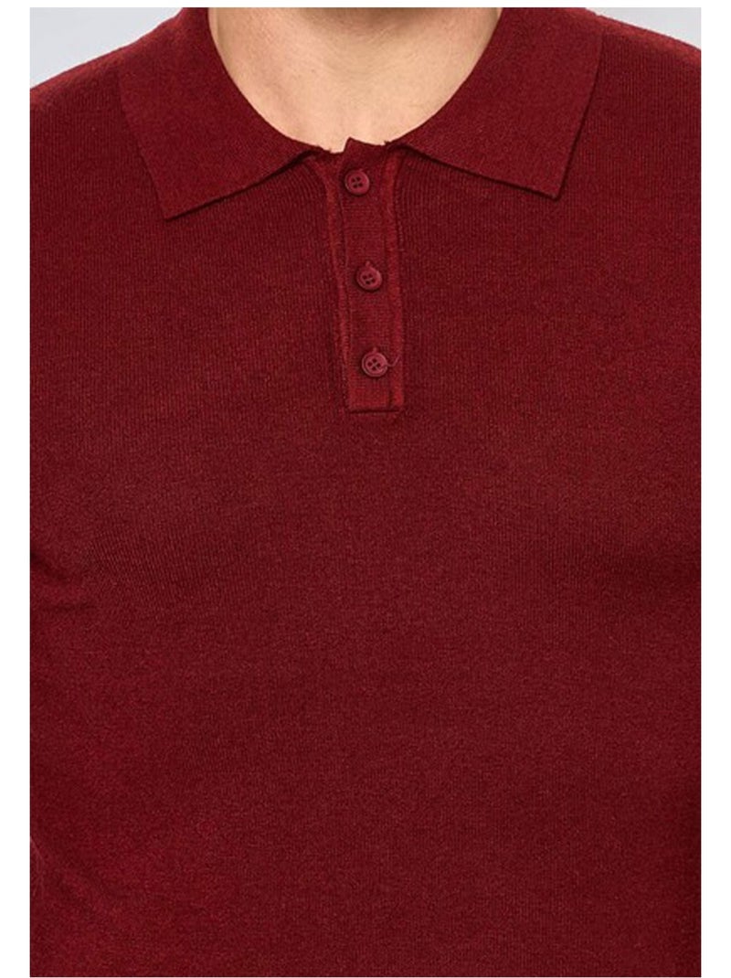 Pull col polo Kebello Bordeaux - Kiabi