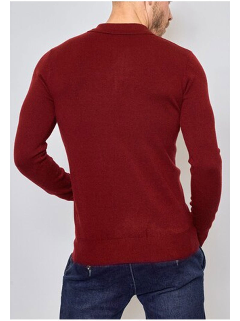 Pull col polo Kebello Bordeaux - Kiabi
