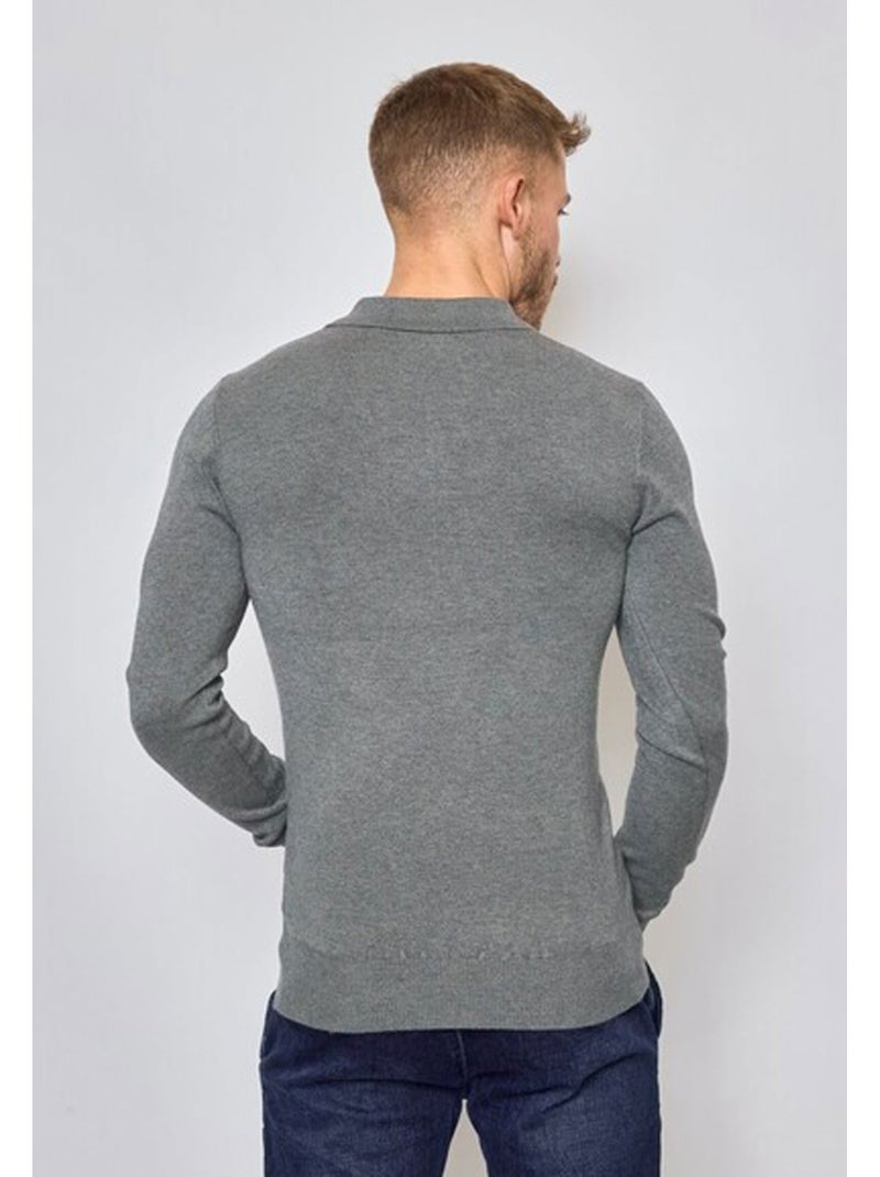 Pull col polo Kebello Gris - Kiabi