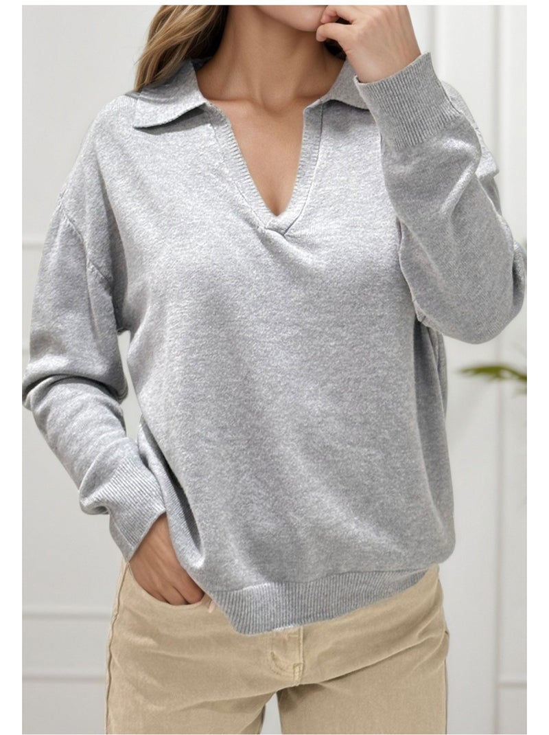 Pull col Polo Kebello Gris - Kiabi