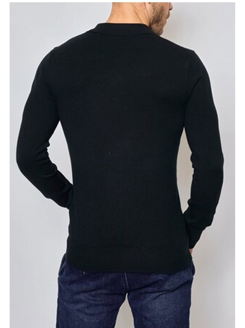 Pull col polo Kebello Noir Noir - Kiabi