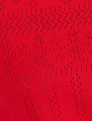 Pull col polo maille ajourée - Damart