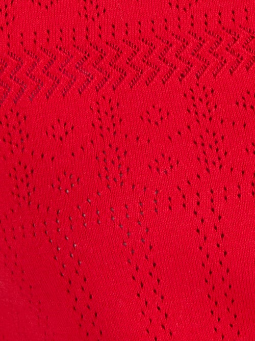 Pull col polo maille ajourée - Damart - Kiabi