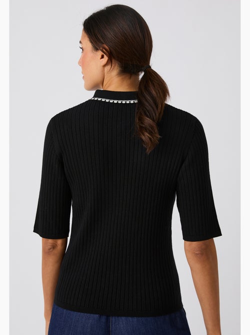 Pull col polo maille côtelée - Damart - Kiabi Pull col polo maille côtelée - Damart - Kiabi