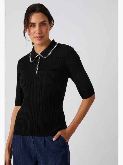 Pull col polo maille côtelée - Damart - Kiabi Pull col polo maille côtelée - Damart - Kiabi