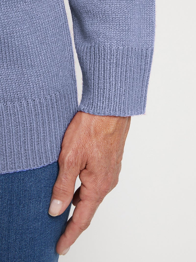Pull col polo maille épaisse - Afibel Bleu - Kiabi