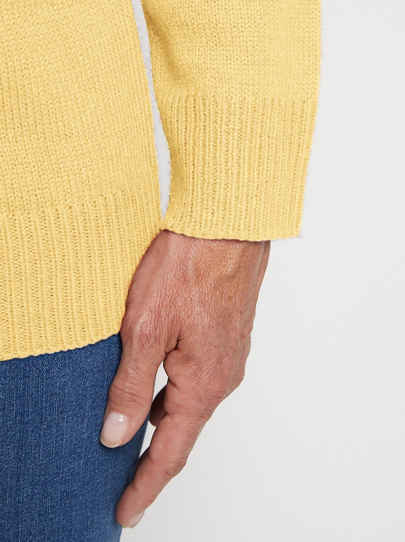 Pull col polo maille épaisse - Afibel Jaune - Kiabi