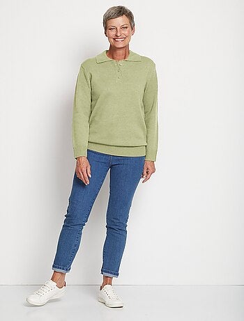 Pull col polo maille épaisse - Afibel