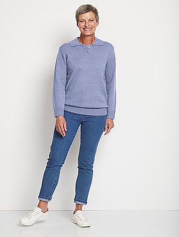 Pull col polo maille épaisse