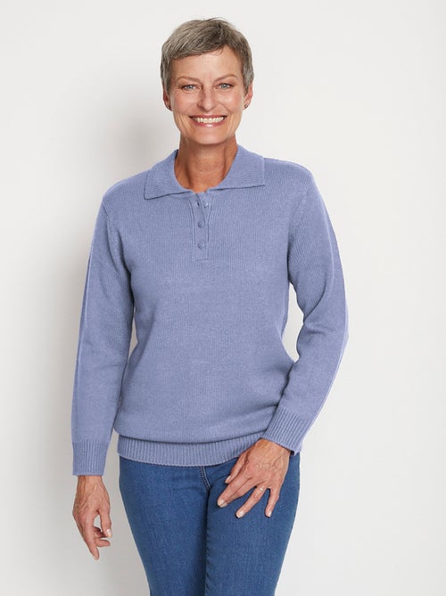 Pull col polo maille épaisse - Kiabi