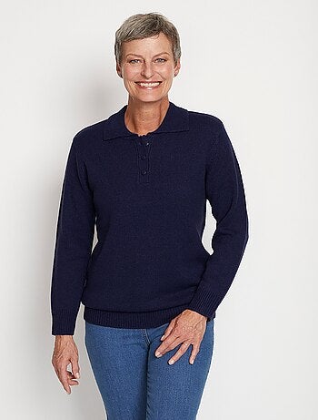 Pull col polo maille épaisse