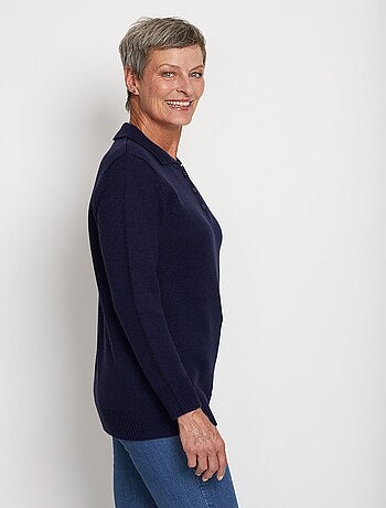 Pull col polo maille épaisse
