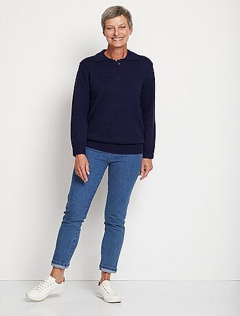 Pull col polo maille épaisse