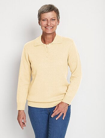Pull col polo maille épaisse