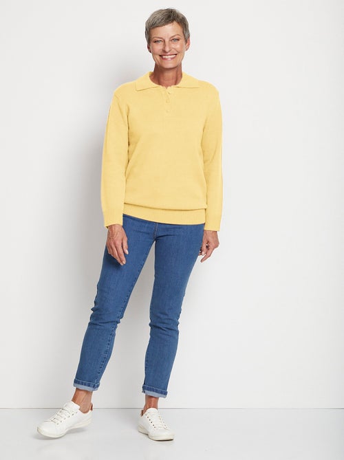 Pull col polo maille épaisse - Kiabi