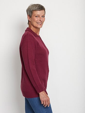 Pull col polo maille épaisse