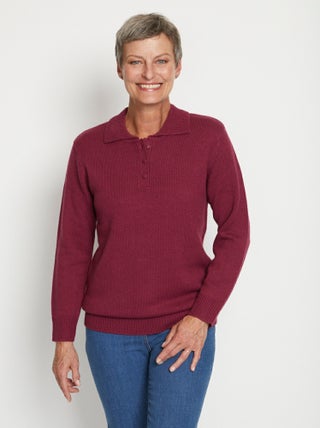 Pull col polo maille épaisse