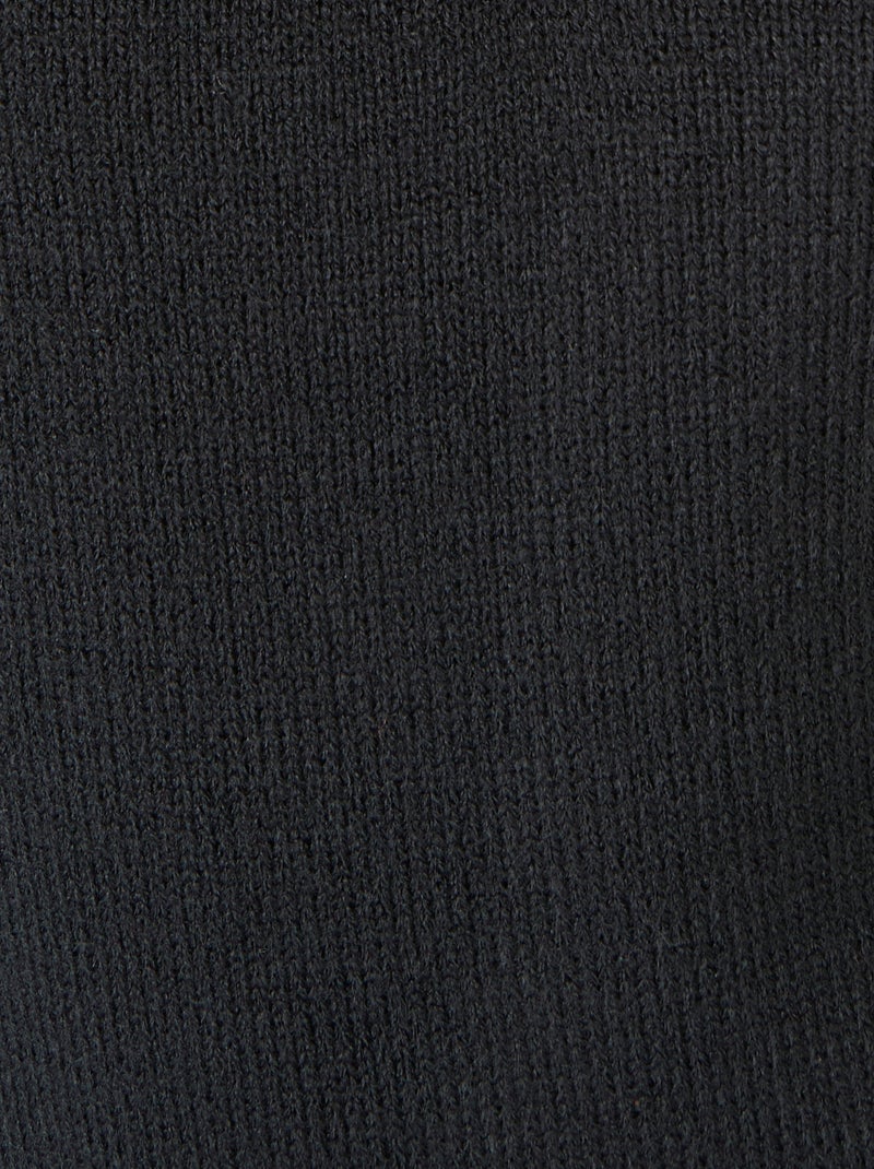 Pull col polo manches longues - Damart Noir - Kiabi