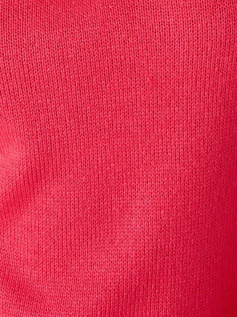 Pull col polo manches longues - Damart Rose framboise - Kiabi