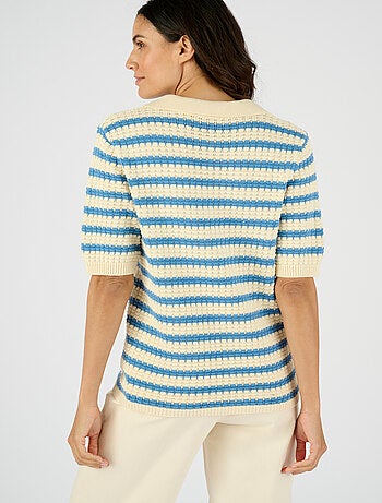 Pull col polo rayé - Damart