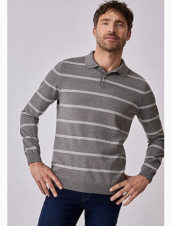 Pull col polo rayé - Damart