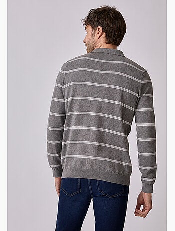 Pull col polo rayé - Damart
